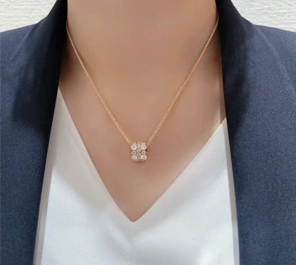 [CiCi]BEE LOVE DIAMOND PAVED 3 ROW NECKLACE