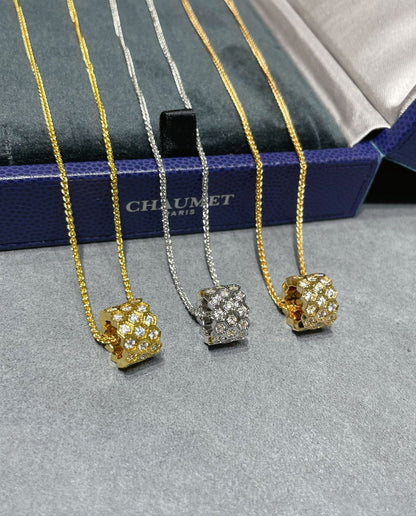 [CiCi]BEE LOVE DIAMOND PAVED 3 ROW NECKLACE