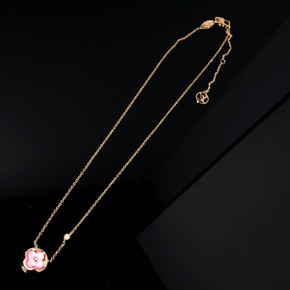 [CiCi]COLOR BLOSSOM PINK MOP SUN GOLD NECKLACE