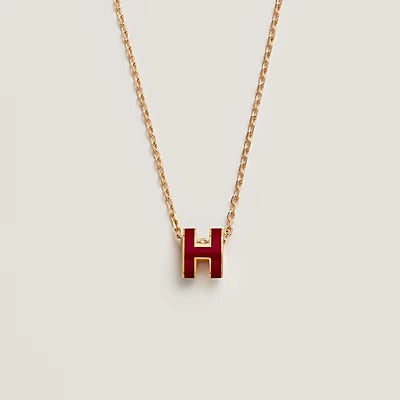 [CiCi]HM CLIC RED ENAMEL GOLD NECKLACE