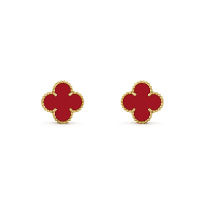 [CiCi]CLOVER MINI 9.5MM CARNELIAN EARRINGS