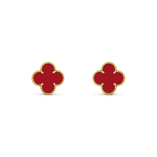 [CiCi]CLOVER MINI 9.5MM CARNELIAN EARRINGS