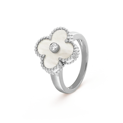 [CiCi]CLOVER SILVER MOP DIAMOND RING
