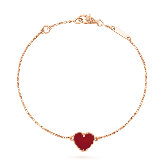 [CiCi]HEART CARNELIAN PINK GOLD BRACELET