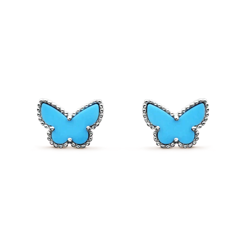 [CiCi]BUTTERFLY TURQUOISE EARRINGS SILVER