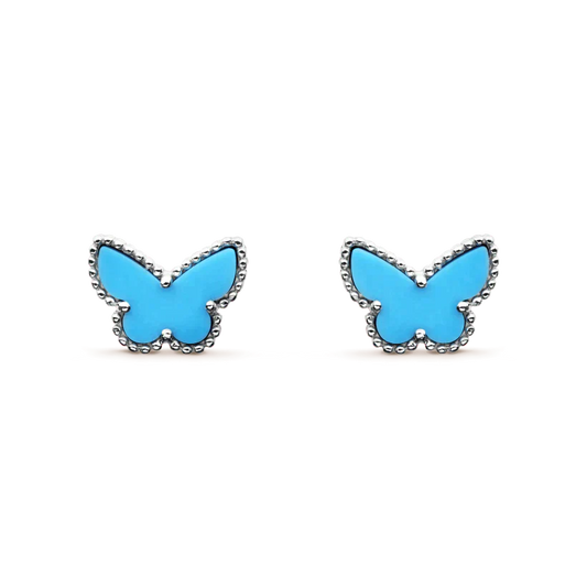 [CiCi]BUTTERFLY TURQUOISE EARRINGS SILVER