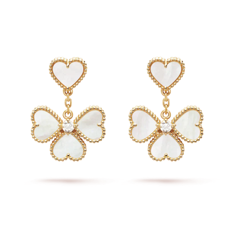 [CiCi]CLOVER SWEET WHITE MOP EARRINGS