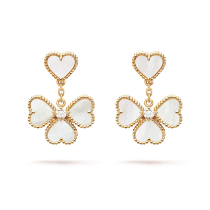[CiCi]CLOVER SWEET WHITE MOP EARRINGS