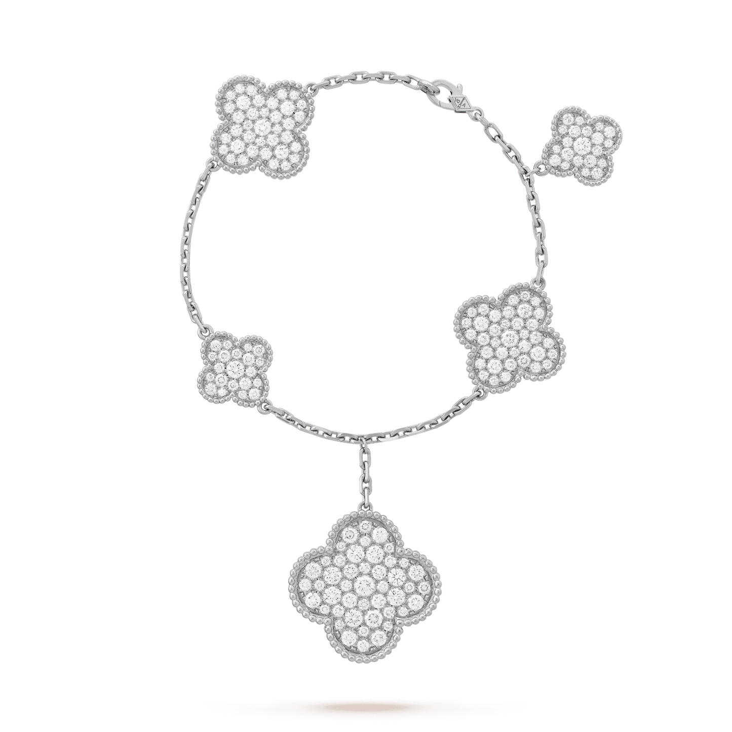 [CiCi]CLOVER 6 MOTIFS SILVER DIAMOND BRACELET