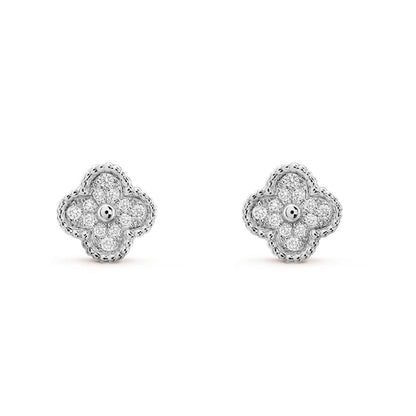 [CiCi]CLOVER MINI DIAMOND STUD EARRINGS