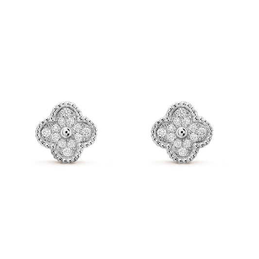 [CiCi]CLOVER MINI DIAMOND STUD EARRINGS