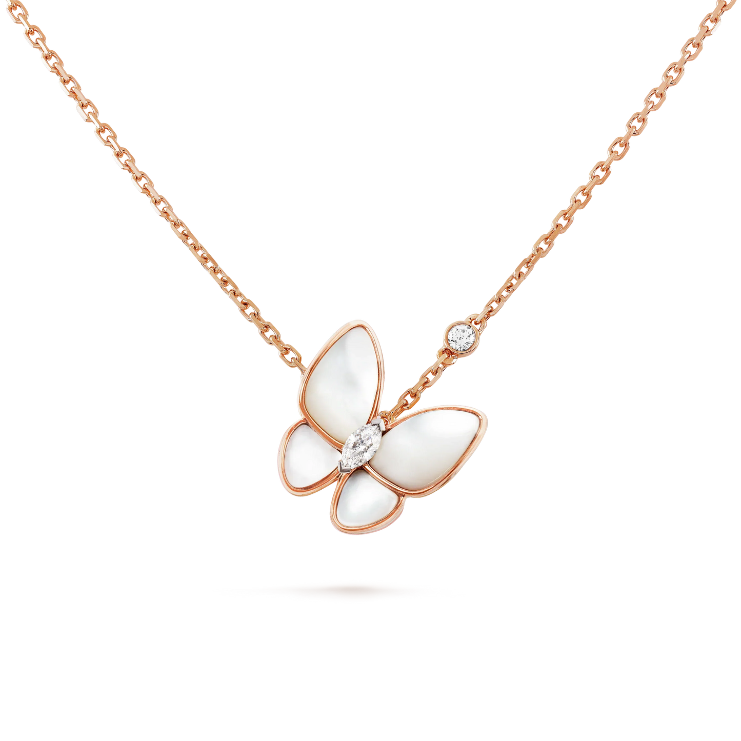 [CiCi]SCHMETTERLING MOP DIAMANT HALSKETTE