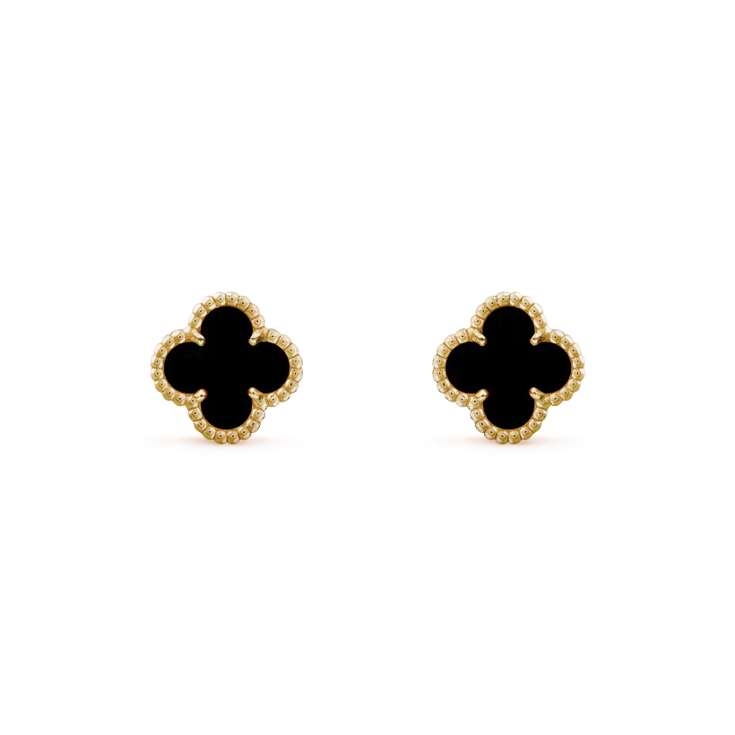 [CiCi]CLOVER MINI 9.5MM BLACK MOP EARRINGS