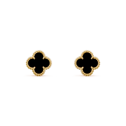 [CiCi]CLOVER MINI 9.5MM BLACK MOP EARRINGS