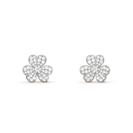 [CiCi]CLOVER COMOS DIAMOND EARRINGS SILVER