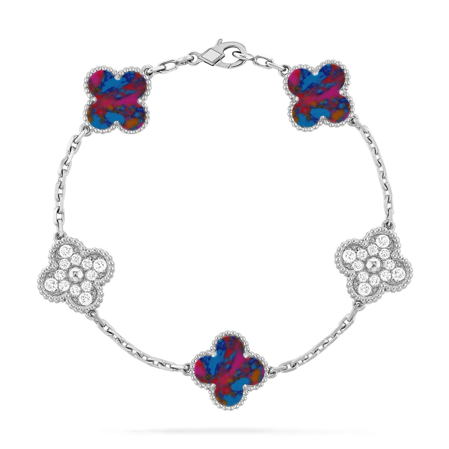 [CiCi]CLOVER 5 MOTIF COLOR GEMSTONES BRACELET COLLECTION