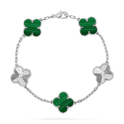 [CiCi] CLOVER 5 MOTIF MALACHITE BRACELET COLLECTION