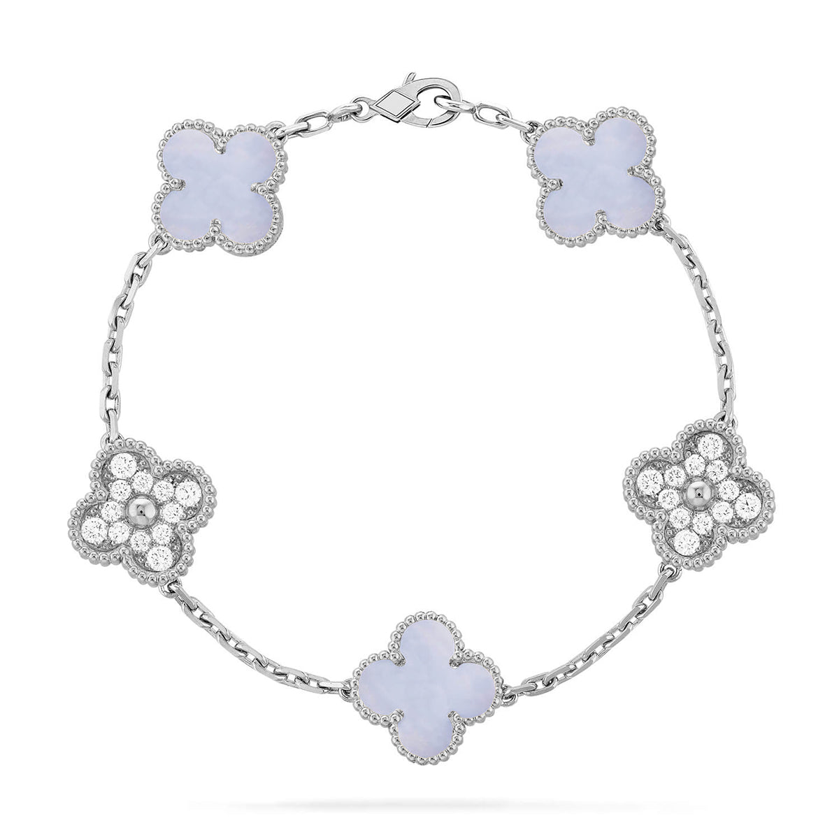 [CiCi] CLOVER 5 MOTIV LILA CHALCEDON ARMBAND KOLLEKTION