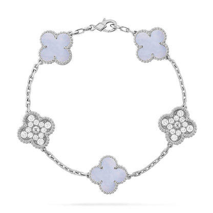 [CiCi] CLOVER 5 MOTIV LILA CHALCEDON ARMBAND KOLLEKTION