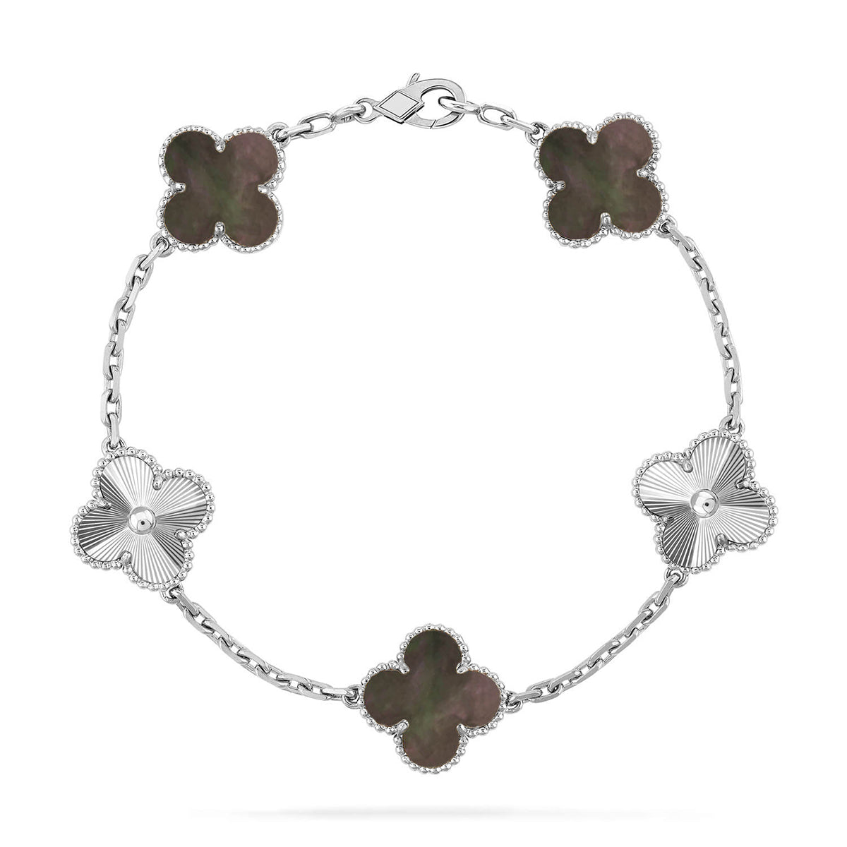 [CiCi] CLOVER 5 MOTIF GRAY MOP BRACELET COLLECTION