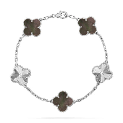 [CiCi] CLOVER 5 MOTIF GRAY MOP BRACELET COLLECTION