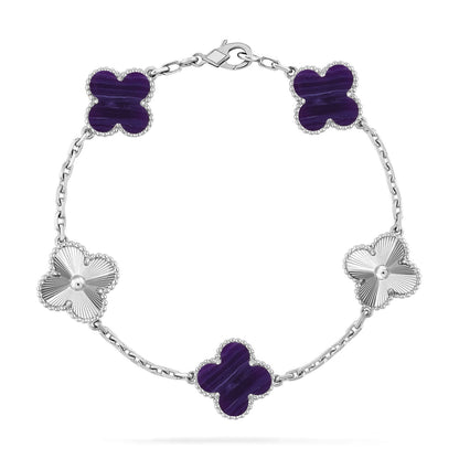 [CiCi]CLOVER 5 MOTIF PURPLE STRIPES BRACELET COLLECTION