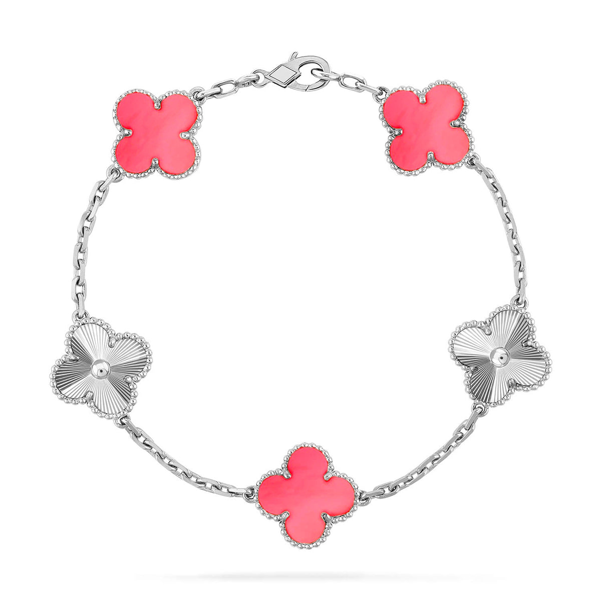 [CiCi] CLOVER 5 MOTIFS  PINK MOP BRACELET COLLECTION