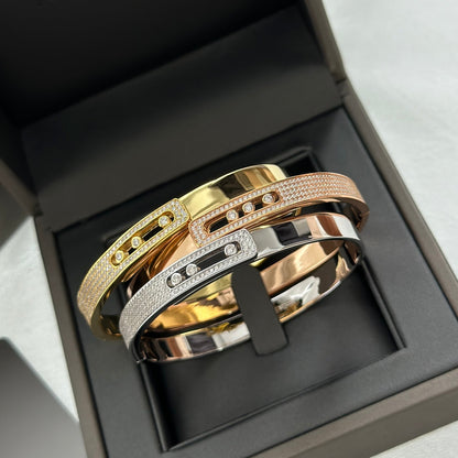 [CiCi]Move Noa Rose Gold Pavé Diamond Bangle Bracelet
