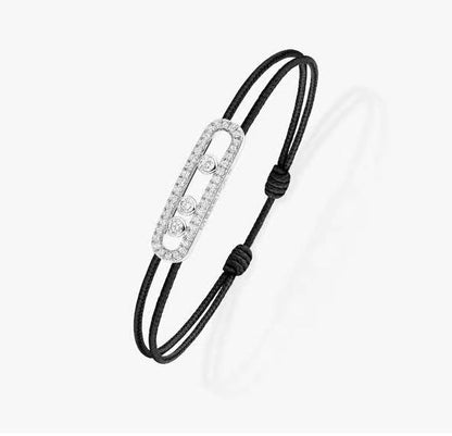 [CiCi]Messika Care(s) pink cord pavé bracelet