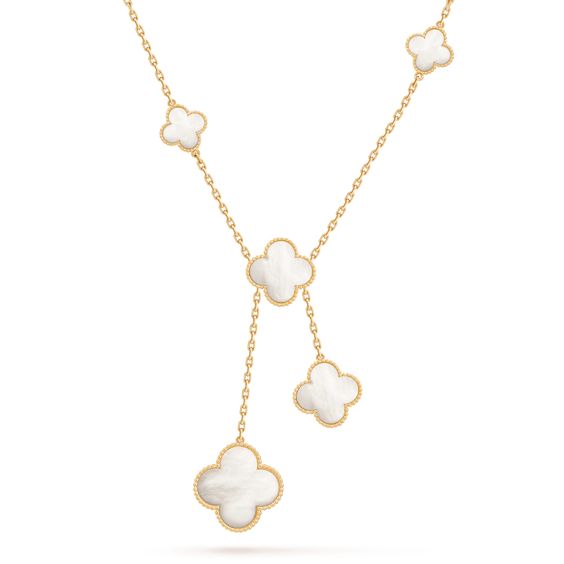[CiCi]CLOVER MOTHER OF PEARL NECKLACE 6 MOTIF