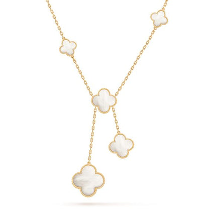 [CiCi]CLOVER MOTHER OF PEARL NECKLACE 6 MOTIF