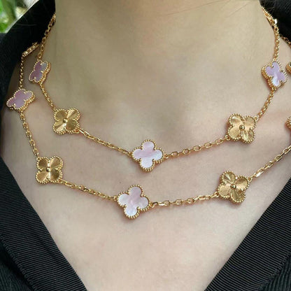[CiCi]CLOVER 20 MOTIFS LASER PINK MOP HALSKEKETTE
