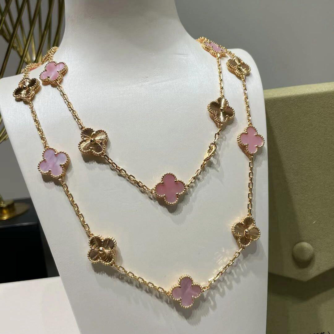 [CiCi]CLOVER 20 MOTIFS LASER PINK MOP HALSKEKETTE