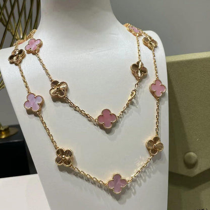 [CiCi]CLOVER 20 MOTIFS LASER PINK MOP HALSKEKETTE