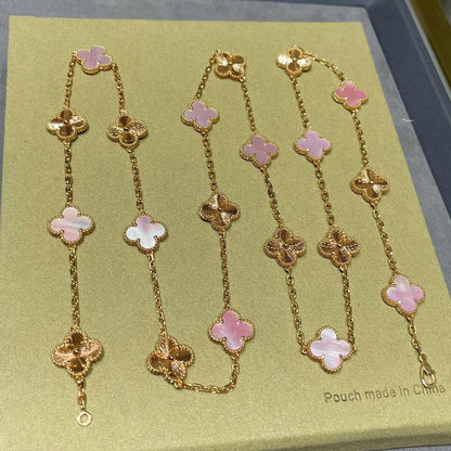 [CiCi]CLOVER 20 MOTIFS LASER PINK MOP HALSKEKETTE