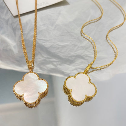 [CiCi]CLOVER 25MM MOP LARGE PENDANT NECKLACE