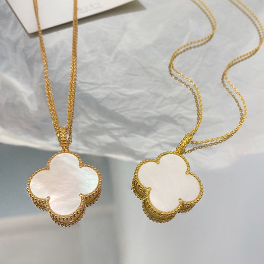 [CiCi]CLOVER 25MM MOP LARGE PENDANT NECKLACE