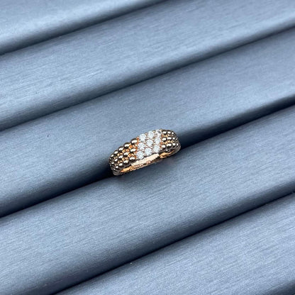 [CiCi]NARROW BEADED RING WITH DIAMONDS