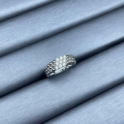 [CiCi]NARROW BEADED RING WITH DIAMONDS