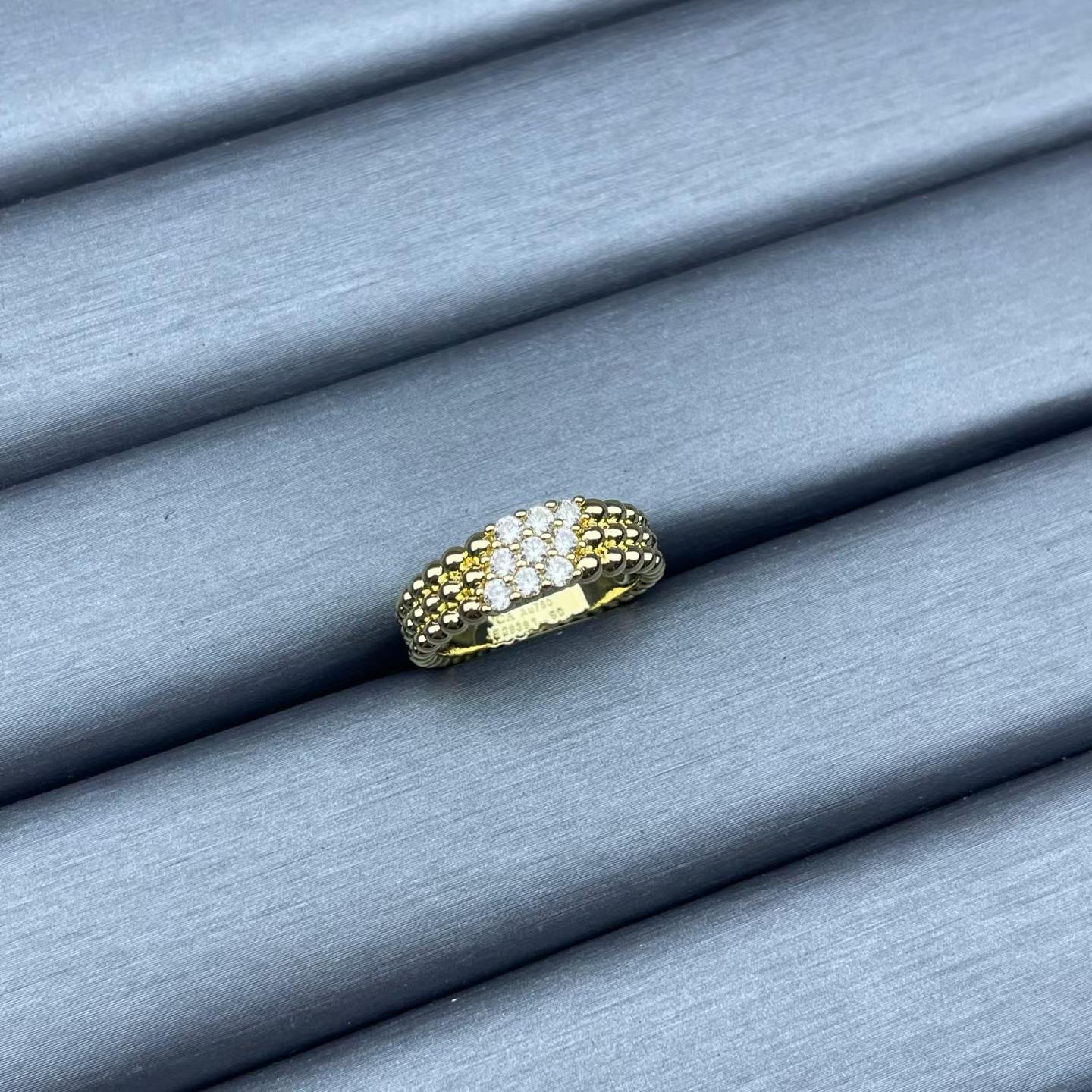 [CiCi]NARROW BEADED RING WITH DIAMONDS