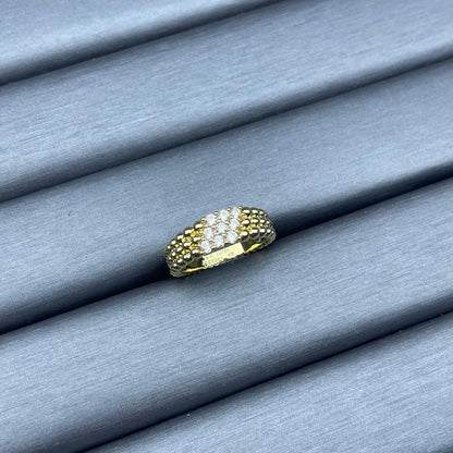 [CiCi]NARROW BEADED RING WITH DIAMONDS