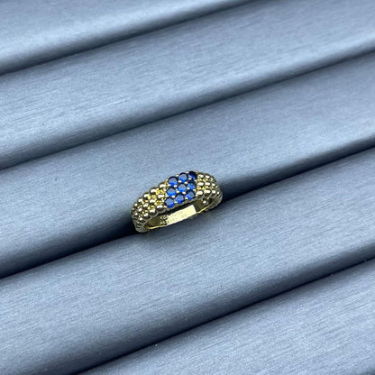 [CiCi]NARROW BEADED RING WITH DIAMONDS