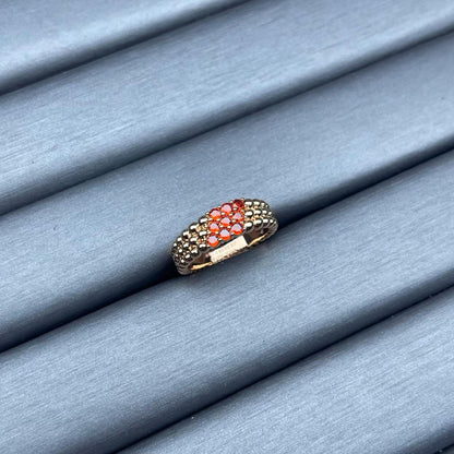 [CiCi]NARROW BEADED RING WITH DIAMONDS