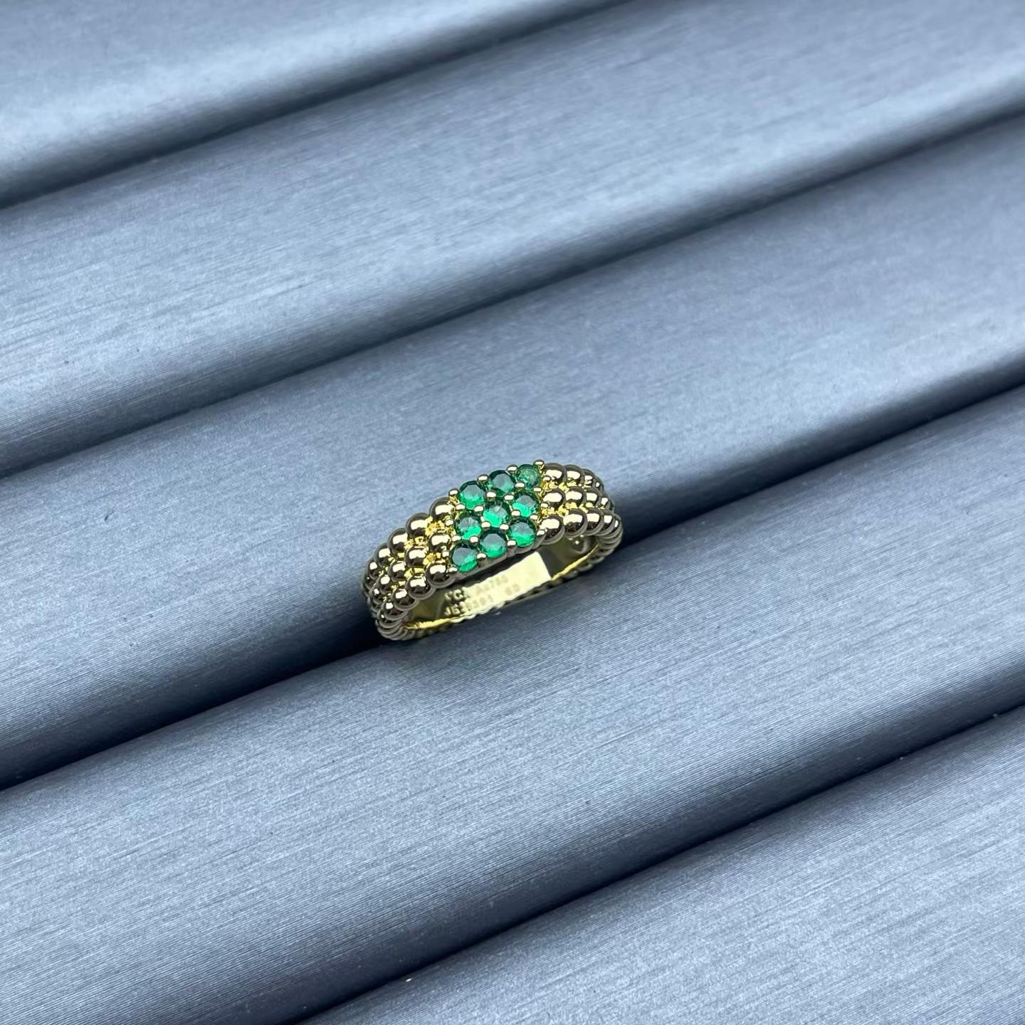 [CiCi]NARROW BEADED RING WITH DIAMONDS
