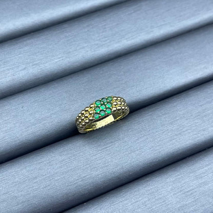 [CiCi]NARROW BEADED RING WITH DIAMONDS