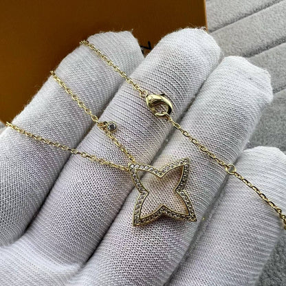 [CiCi]FOUR-LEAF CLOVER OPENWORK NECKLACE