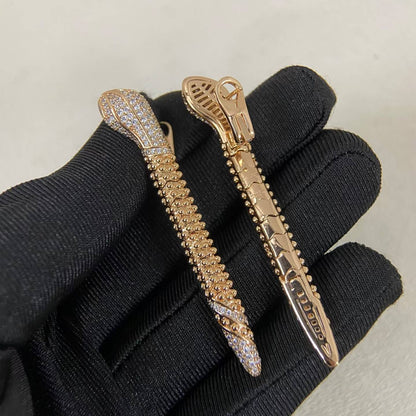 [CiCi]DIAMOND-SET DEW DROP SERPENT SERIES SNAKE CLIP EARRINGS