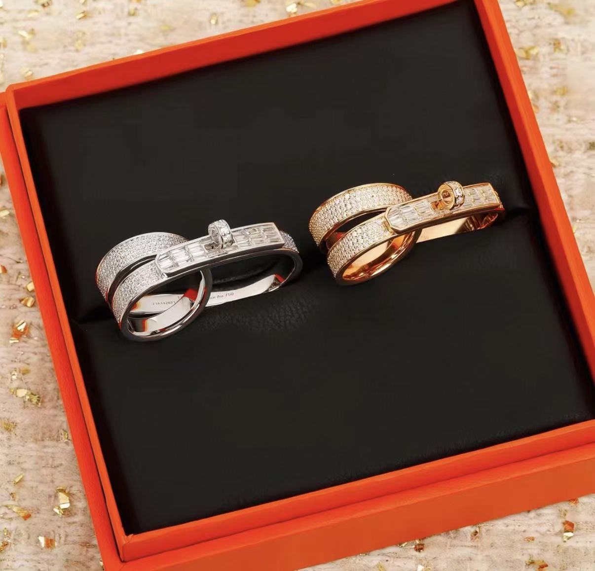 [CiCi]NEW STYLE FULL CIRCLE DOUBLE DIAMOND RING