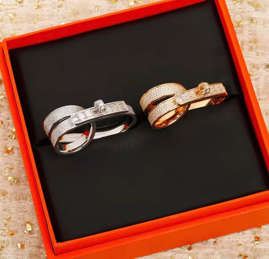 [CiCi]NEW STYLE FULL CIRCLE DOUBLE DIAMOND RING