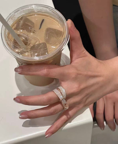 [CiCi]NEW STYLE FULL CIRCLE DOUBLE DIAMOND RING